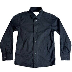Calvin Klein Sateen Boys Longsleeve Button Down Casual Dress Shirt Black Size 6